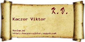 Kaczor Viktor névjegykártya